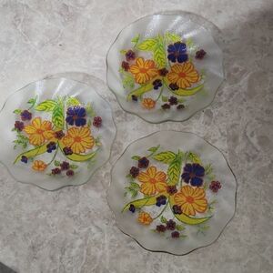 3 Hand Painted Vintage Plates